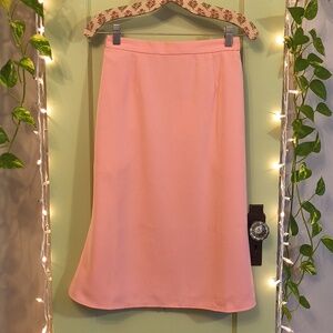 Women's Appleseed's Peachy Coral Midi 2 Pocket Flat Front Skirt 4P